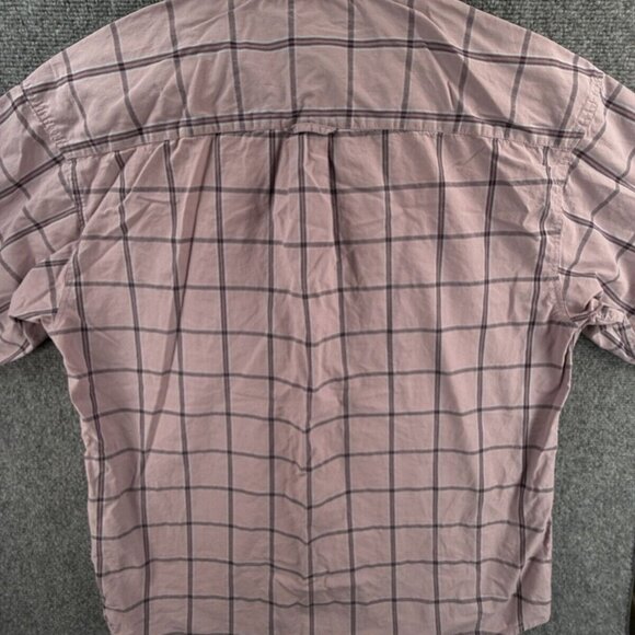 Quiksilver Button Up Shirt Long Sleeve Men Skate Surf Light Red Large Cotton - Picture 11 of 11